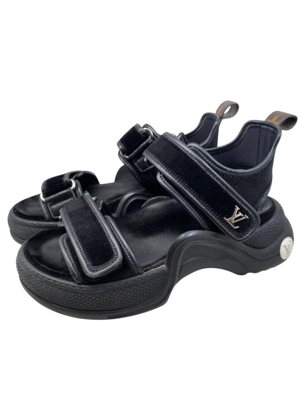 Louis Vuitton Sandals Archlight Line Leather Black Silver